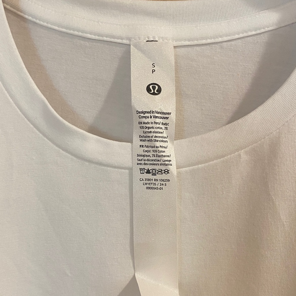 Lululemon Athletica Love Organic Cotton White Crewneck Tank Top Size: S NWT - Picture 6 of 8